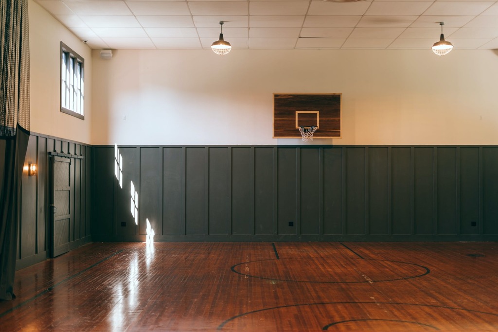 empty basketball gymnasium