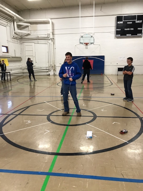 Students playing games made in STEAM class