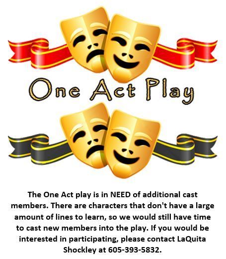 One Act Play needs cast members