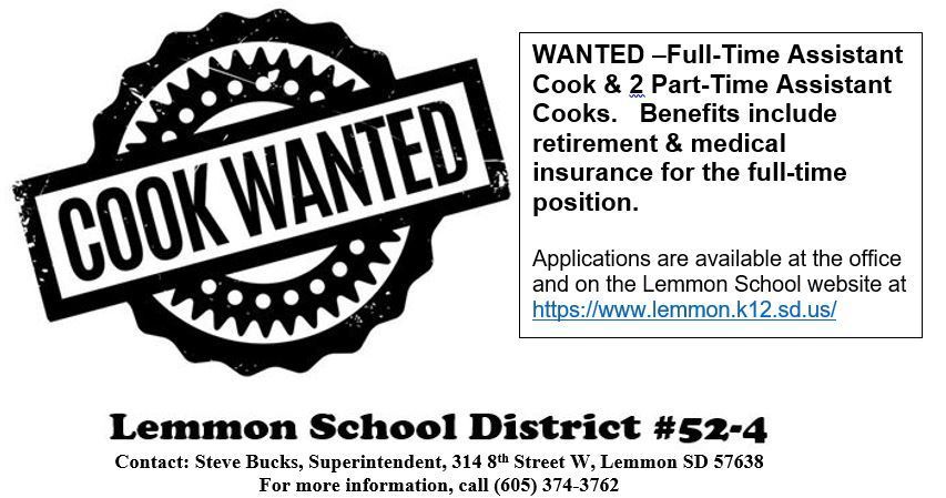 Cooks wanted ad