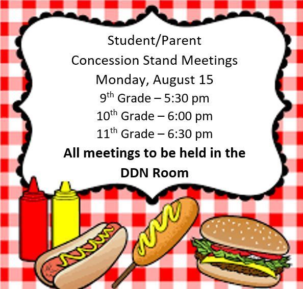 Concession Stand Worker Meetings Scheduled!