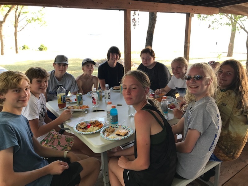 Cross Country having a meal after workout