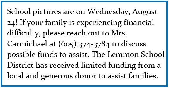 Funds available to help pay for school pictures