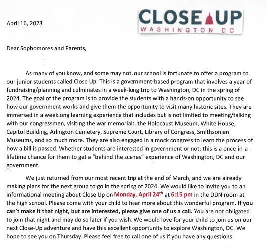 Close Up Letter