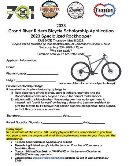Bicycle Scholarship Form